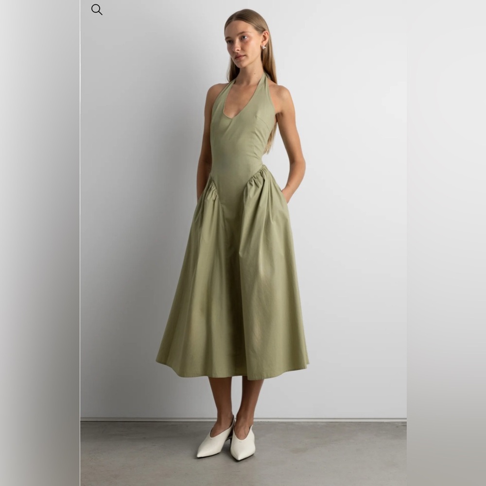 OAK + FORT 100% Cotton Midi Dress in Rose Tauqe